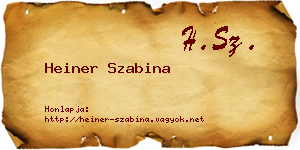 Heiner Szabina névjegykártya